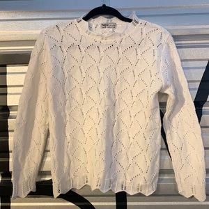 Vintage MG Tub Collection Paris White Knit High Neck Sweater
